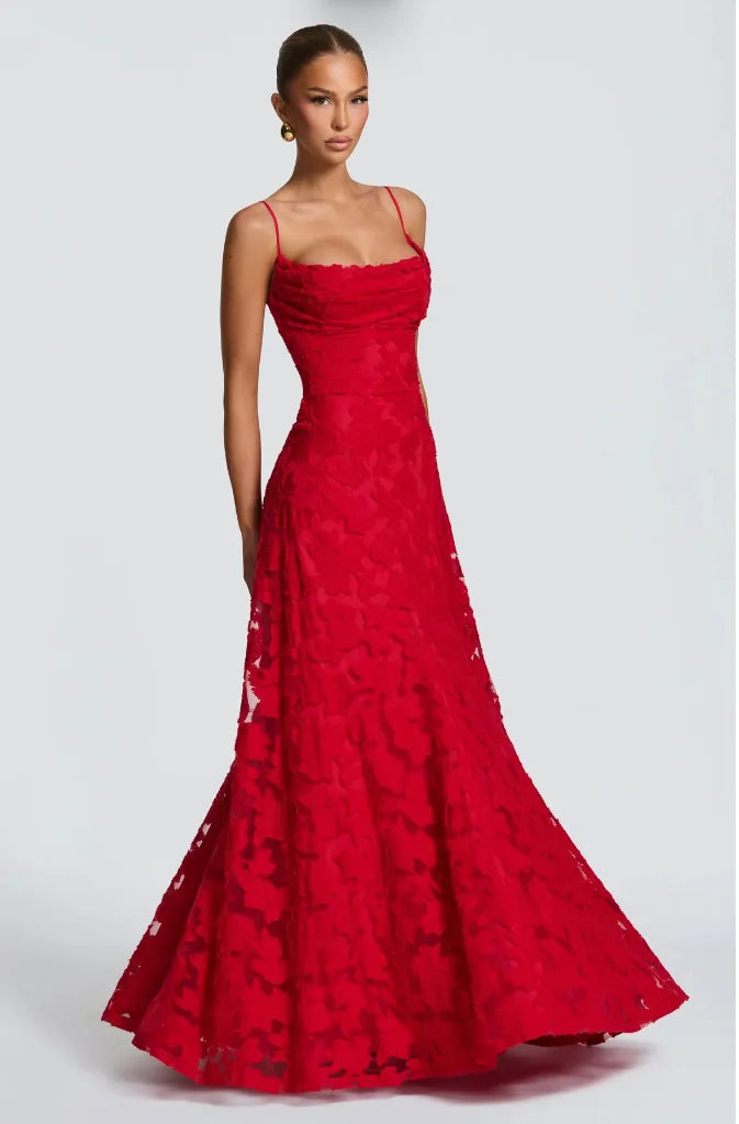 Vestido Maxi Rojo & Rosa Valentina