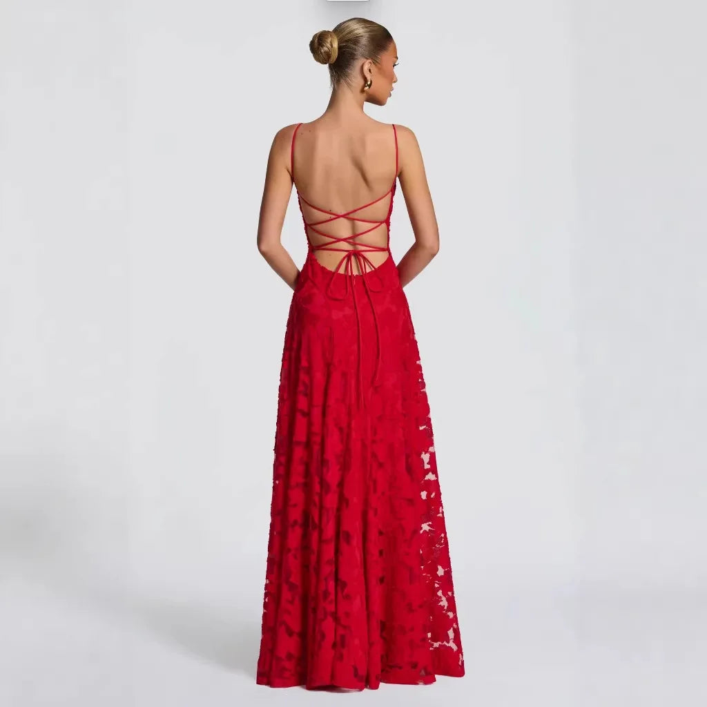 Vestido Maxi Rojo & Rosa Valentina