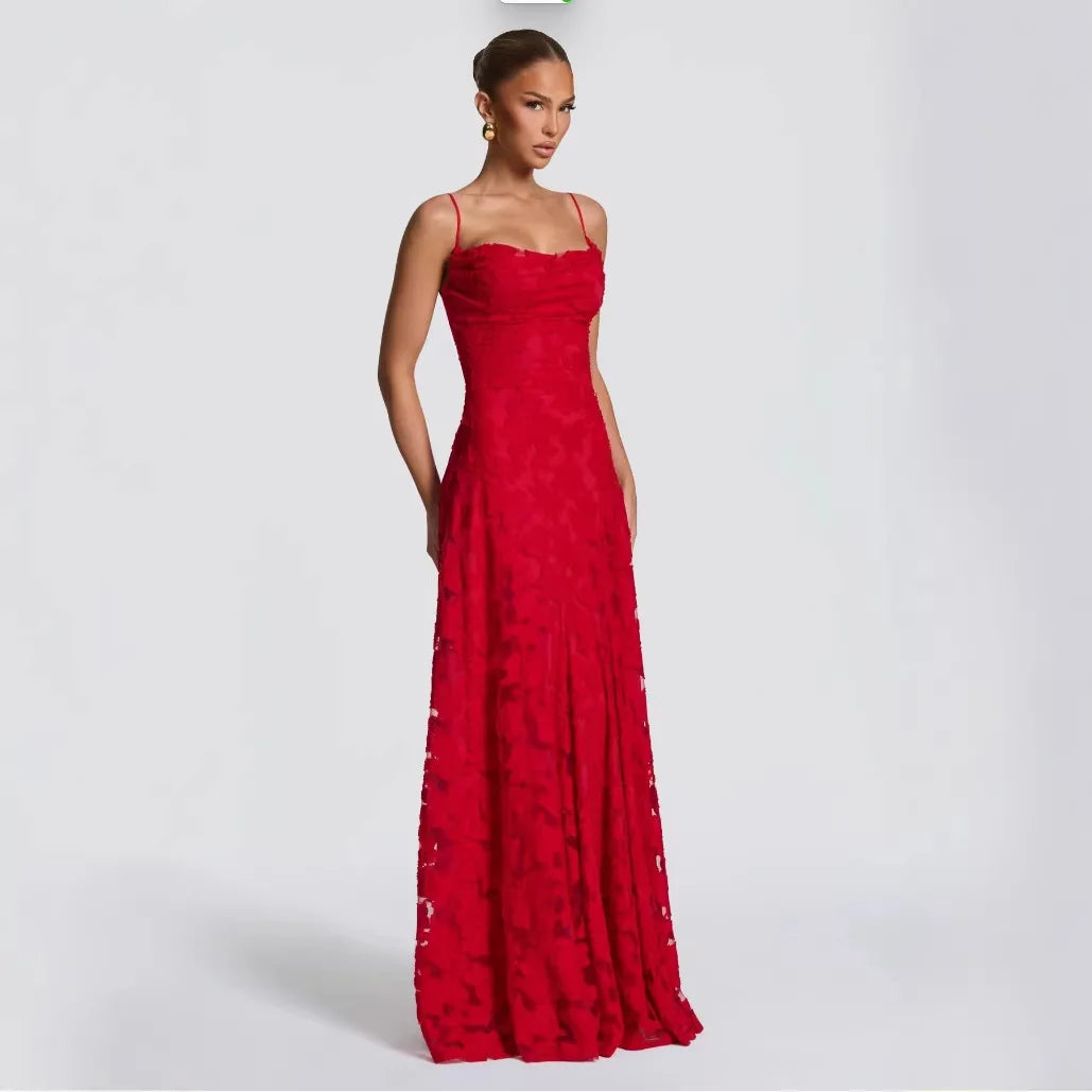 Vestido Maxi Rojo & Rosa Valentina