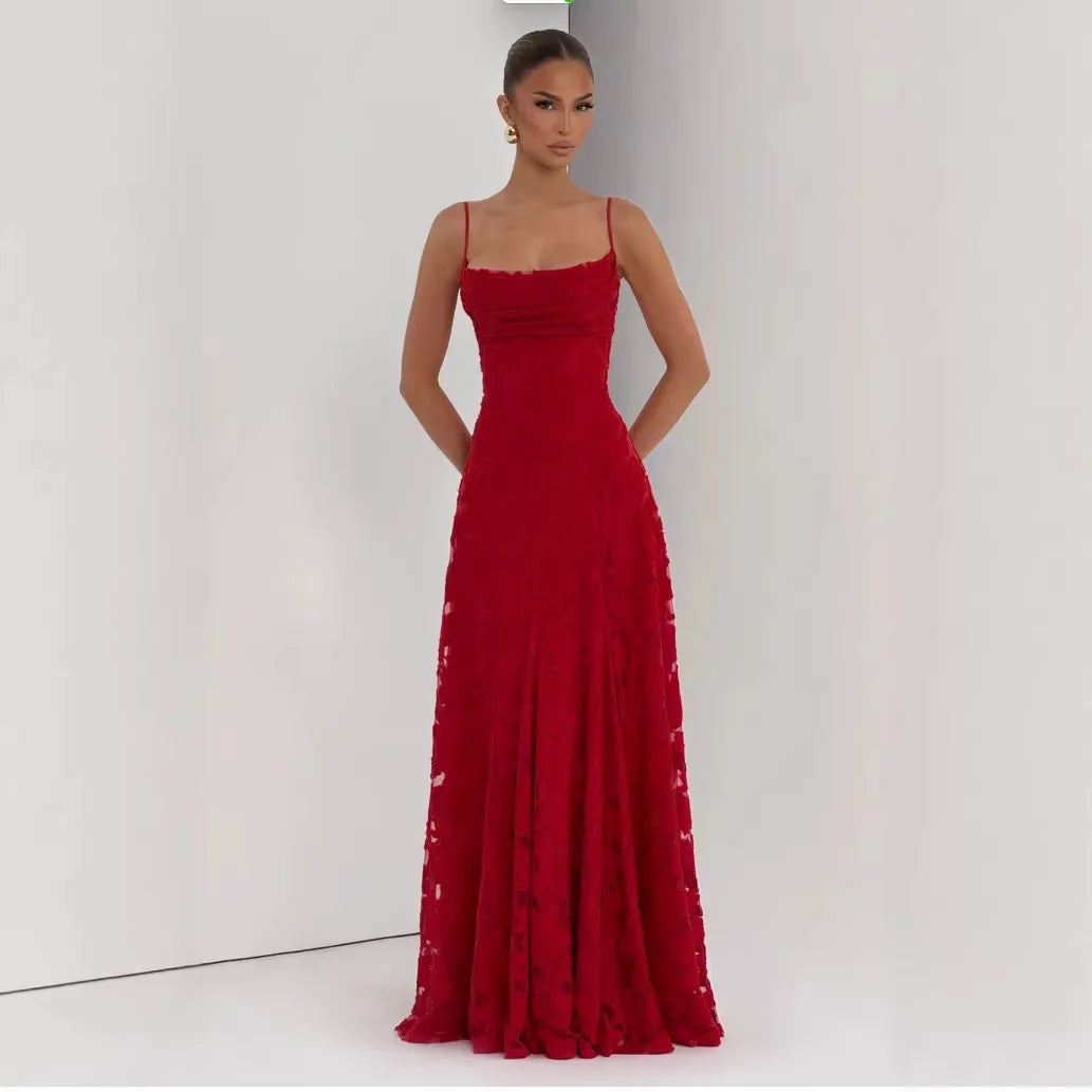 Vestido Maxi Rojo & Rosa Valentina