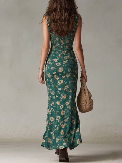 Rosa  - Vestido maxi boho retro