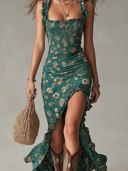 Rosa  - Vestido maxi boho retro