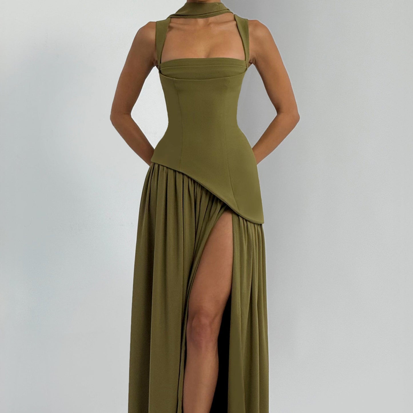 Vestido Maxi Valeria – Elegancia Esculpida