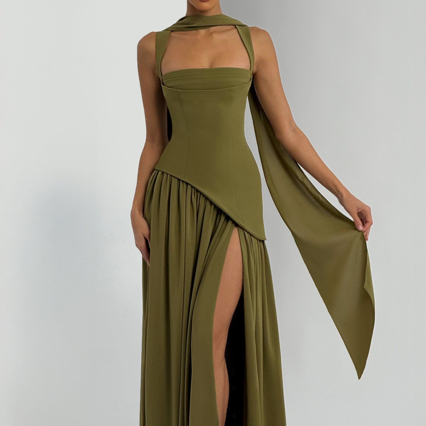 Vestido Maxi Valeria – Elegancia Esculpida