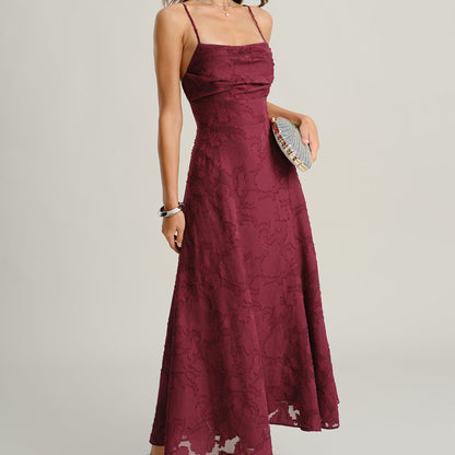 Vestido Maxi Burdeos Claudia