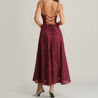 Vestido Maxi Burdeos Claudia