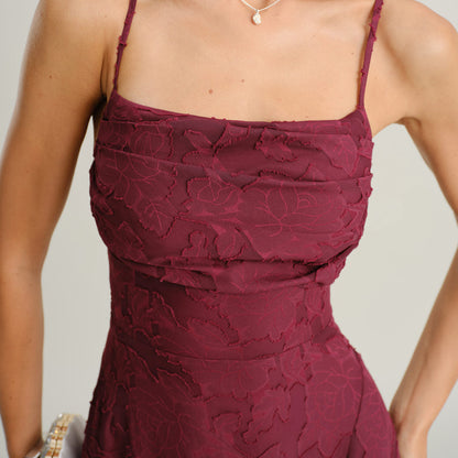 Vestido Maxi Burdeos Claudia