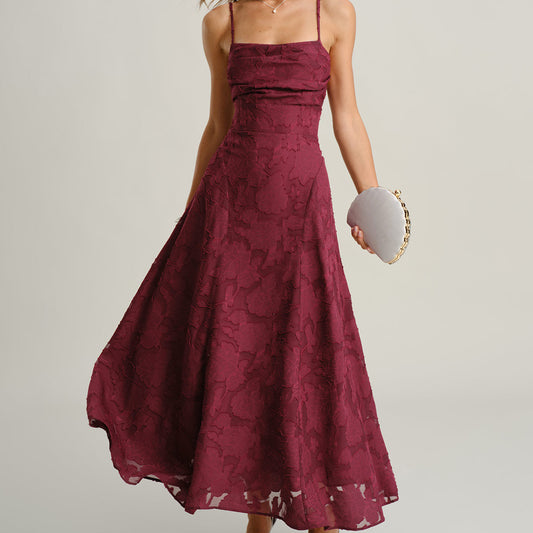 Vestido Maxi Burdeos Claudia